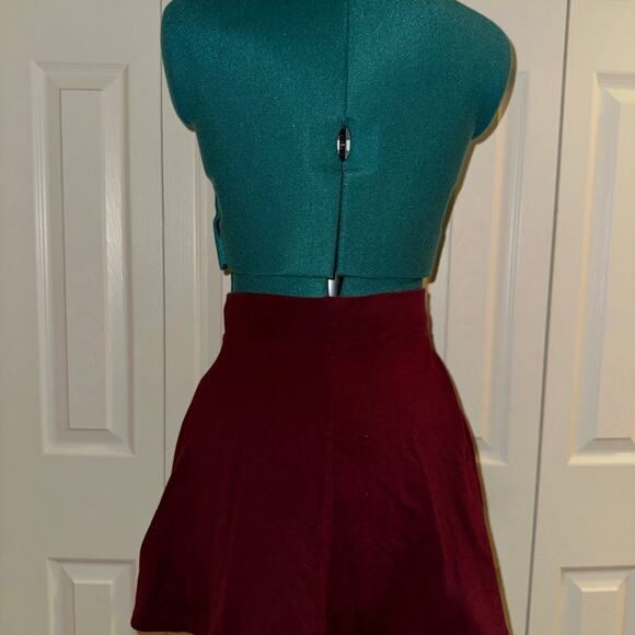 Burgundy Red A-Line Skirt - Picture 3 of 7